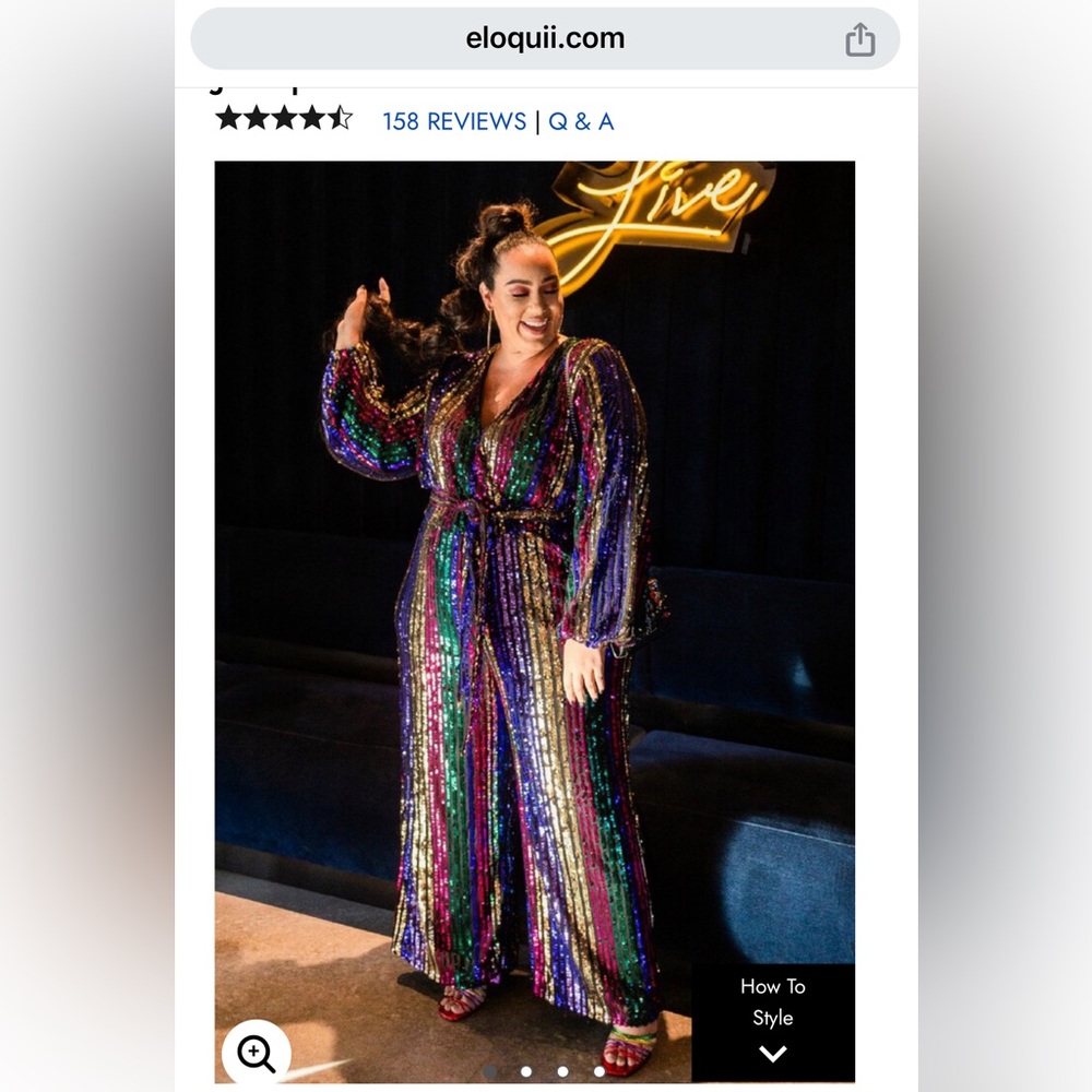 Multicolor Stripe Sequin Jumpsuit